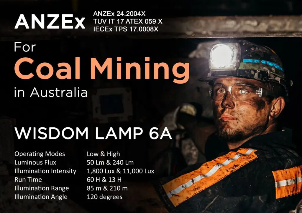 Wisdom 6A cap lamps with specification for industrial and mining applications